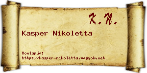 Kasper Nikoletta névjegykártya