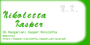 nikoletta kasper business card